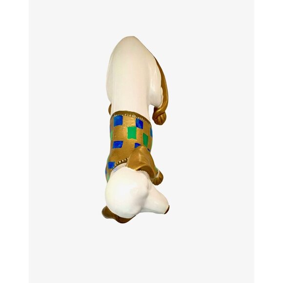 Dog Figurine Dashhound Doxin Porcelain Statue with Golden Details Adorable Gift - Picture 7 of 7